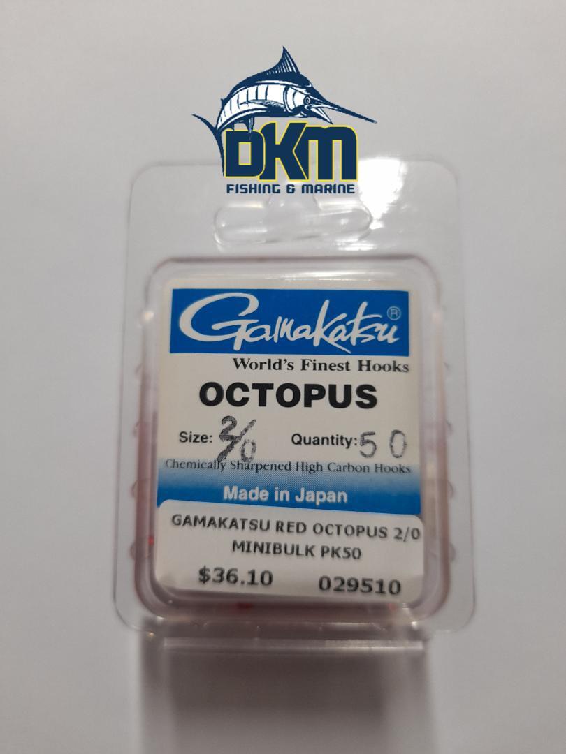 Gamakatsu 2/0 Red Octopus Hooks Minibulk PK50