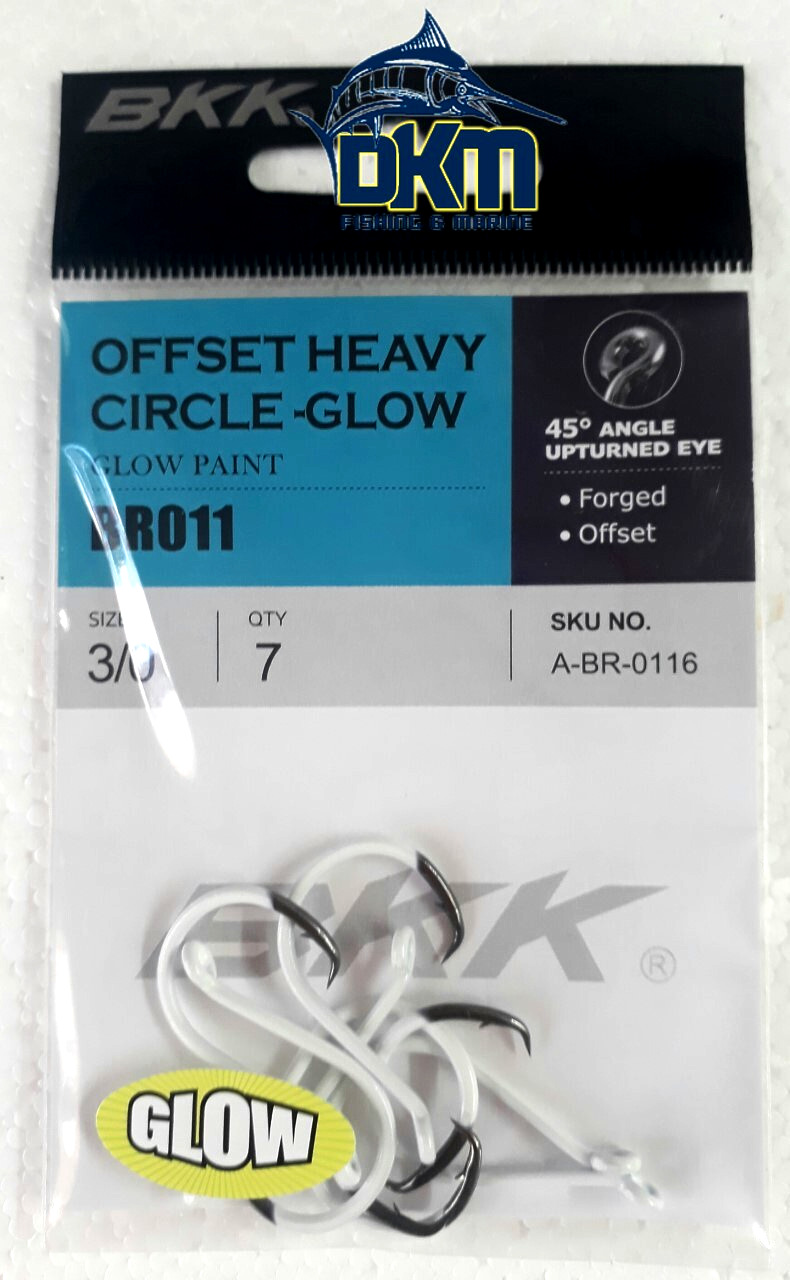 BKK Circle Glow Offset Heavy 3/0 PK7 Hooks