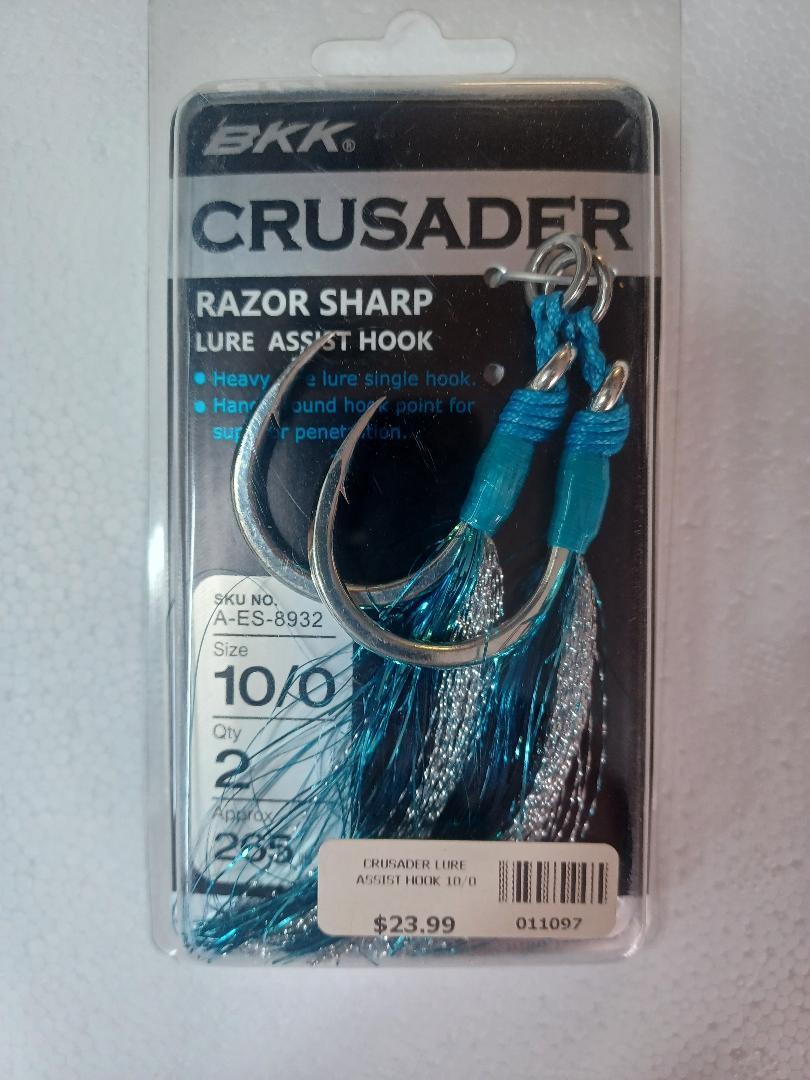 BKK Crusader Razor Sharp Lure Assist Hook 10/0 pk2