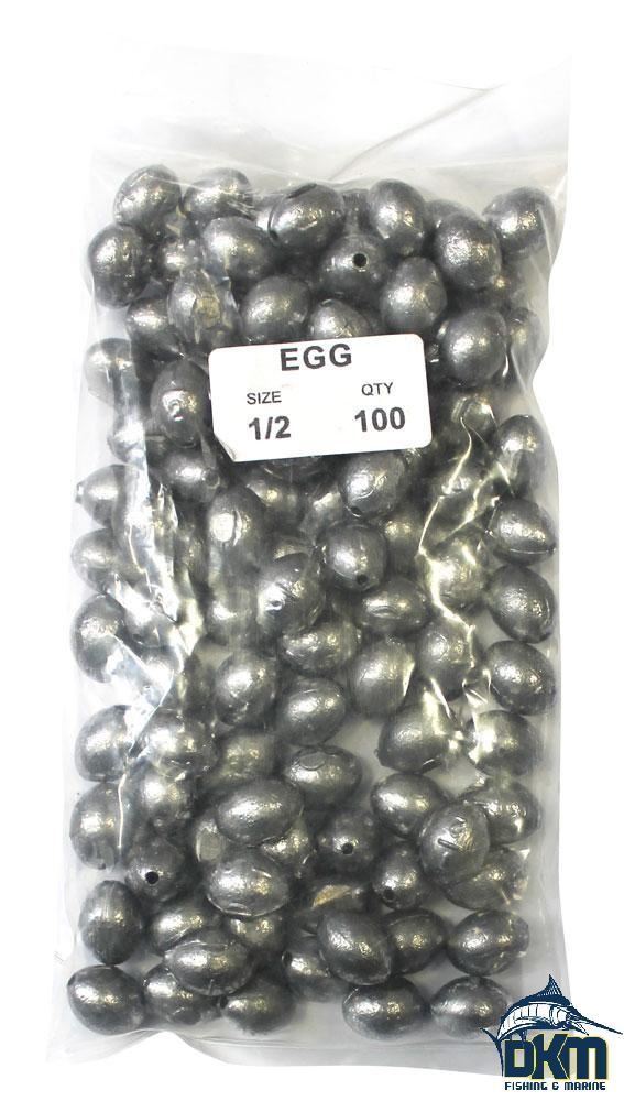 EGG SINKER BULK PACK 1/2OZ (100 PER PACK)
