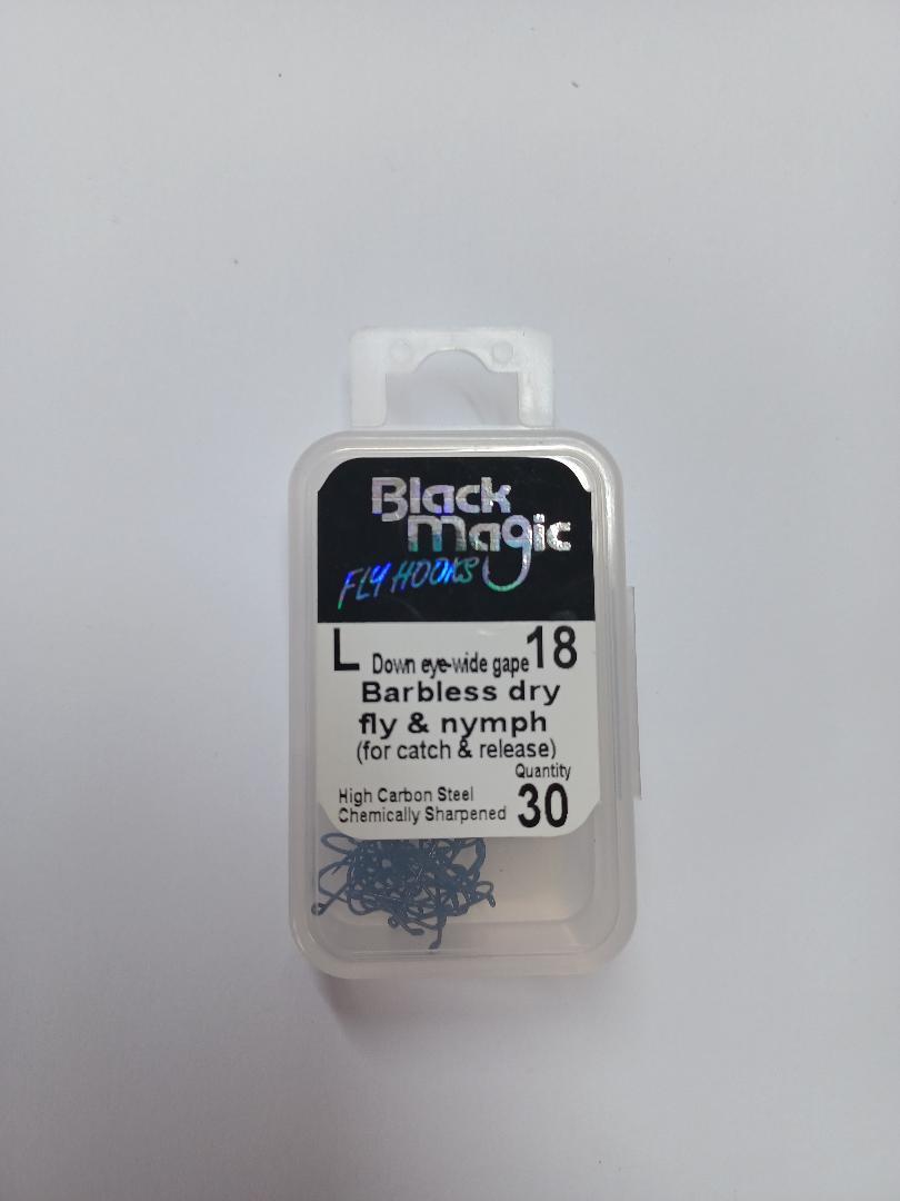 Black Magic BM Series L Size 18 Fly Hooks 30pk