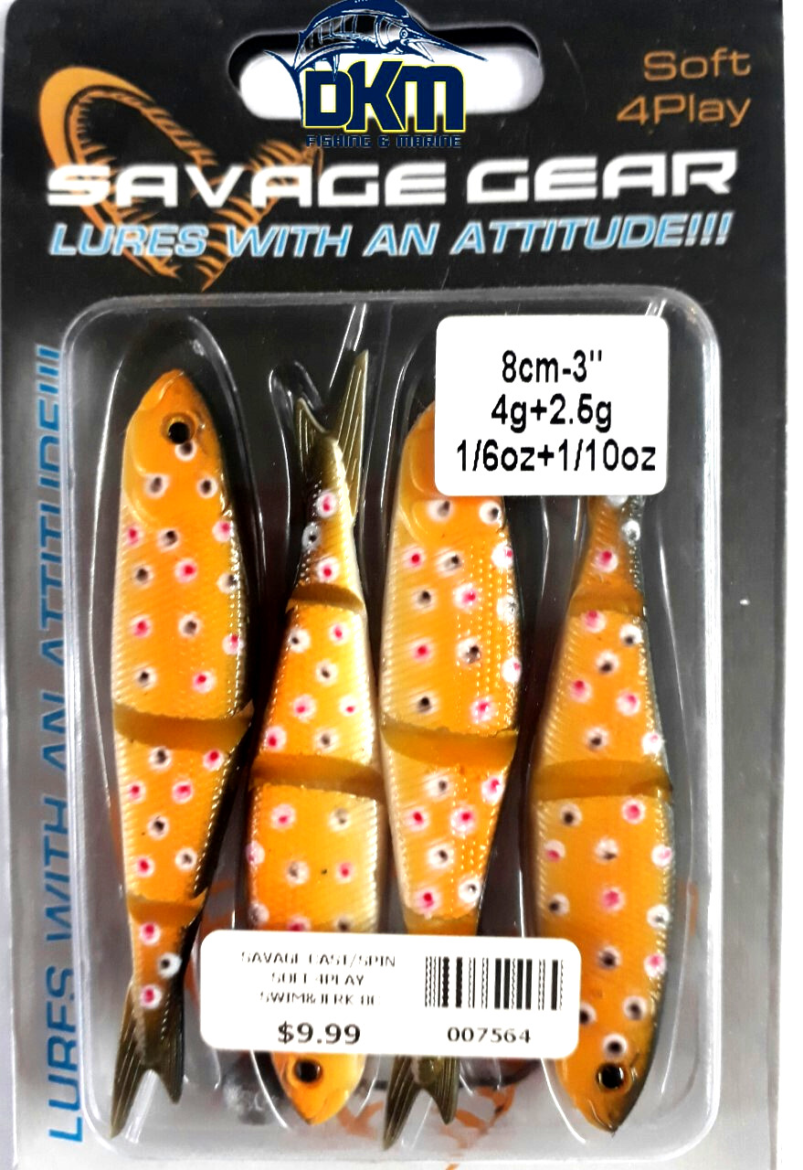 Savage Gear Soft 4Play Swim and Jerk 8cm 4G Brown Smolt Lure PK4