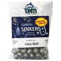 STARFISH BALL SINKER VALUE PACK 1/2OZ (50 PER PACK)