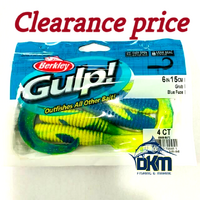 Berkley Gulp 6in 15cm Grub Blue Fuze Pk4