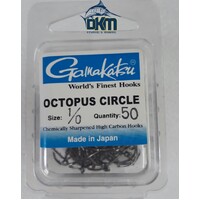 Gamakatsu Octopus Circle 1/0 Hooks Pack Of 50