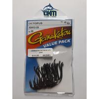 Gamakatsu 2/0 Black Octopus Hooks Value Pack 25