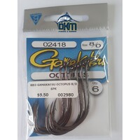 Gamakatsu 8/0 Black Octopus Hooks Pk6
