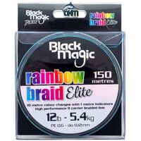 Black Magic Rainbow Braid Elite 12lb 150m spool