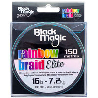 Black Magic Rainbow Braid Elite 16lb 150m spool