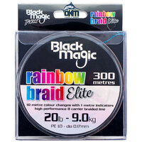 Black Magic Rainbow Braid Elite 20lb 300m spool