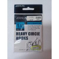 BKK Heavy Circle Hooks Glow Bulk Pack 1/0 Qty 25