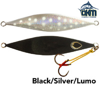 Black Magic Flipper Jig Black/Silver/Lumo 100gm