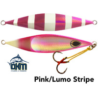 Black Magic Flipper Jig 80g Pink Lumo Stripe