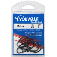 Mutsu hooks are designed to hook the fish neatly in the corner of the mouth making them the perfect hooks for catch and release fishers.  All Youvella