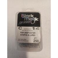 Black Magic C Size 14 Fly Hooks PK250