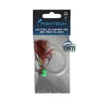 Fishtech 3/0 Mutsu Economy Flasher Rig - Red n Ready