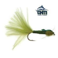 Black Magic Olive Damsel Nymph, Series B Size B10 Hook pk10
