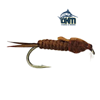 Black Magic Brown Stone Fly Nymph, Series B Hook B10 pk10