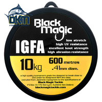 Black Magic 10kg IGFA Mono 600m spool Hi Viz Yellow