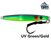 Black Magic Flutter Jig 100gm UV/Green/Gold