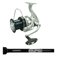 SHIMANO AERLEX 10000XSB REEL + ECLIPSE 12' 10/15KG 2 PCE SURF ROD