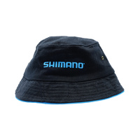 SHIMANO KIDS BUCKET HAT BLK WTH BLUE TRIM