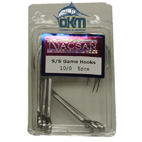 Nacsan Stainless Steel Game Hook 10/0 Pack of 5