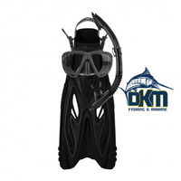MIRAGE FSET07 RAYZOR ADULT MASK, SNORKEL & FIN SET - BLACK - S/M