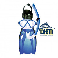 MIRAGE FSET05 COMET JUNIOR MASK, SNORKEL & FIN SET BLUE LARGE