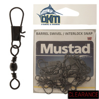 Mustad Barrel Swivel with Interlock Snap 1/0 Pack of 6 35kg