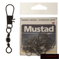 Mustad Barrel Swivel with Interlock Snap 8 Pack of 10