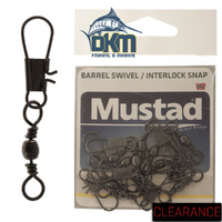 Mustad Barrel Swivel with Interlock Snap 14 Pack of 10