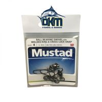 Mustad MA030-BN Ball Bearing Swivel With Welded Ring & Cross-Lock Snap 6 Pk of 2