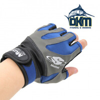 Mustad Half Finger Glove Black/Grey/Blue Small