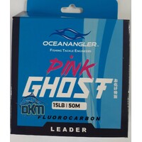 Ocean Angler Pink Ghost Fluorocarbon Leader 50m-15.0lb