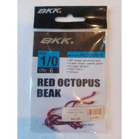 BKK Red Octopus Beak 1/0 Pack of 6