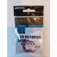 BKK Red Octopus Beak 2/0 Pack of 6