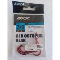 BKK Red Octopus Beak 3/0 Pack of 6