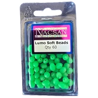 Nacsan Soft Fishing Beads Lumo Green Medium 10 x 7 mm Qty 60
