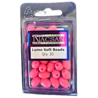 Nacsan Soft Fishing Beads Lumo Pink XL 14 x 9 mm Qty 30