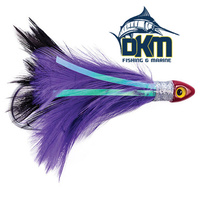 Black Magic Saltwater Chicken Rigged with hook and leader Black & Purple
