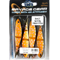 Savage Gear Soft 4Play Swim and Jerk 8cm 4G Brown Smolt Lure PK4