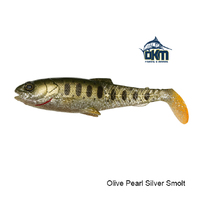 SAVAGE CRAFT CANNIBAL PADDLETAIL 8.5CM 7GM 4PCS OLIVE PEARL SILVER SMOLT