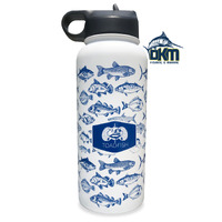 TOADFISH STAINLESS INSULATED WATER BOTTLE & LID FISH PATTERN