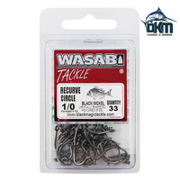 Wasabi Recurve Hooks 1/0 Pack of 33