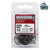 Wasabi Recurve Hooks 4/0 Pack of 25