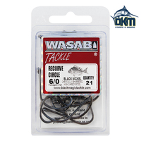Wasabi Recurve Hooks 6/0 Pack of 21