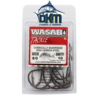 Wasabi Suicide Hooks Medium Pack Black 8/0 Pack of 10