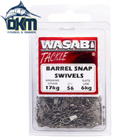 Wasabi 6KG Snap Swivels Economy Pack of 56 17kg breaking strain