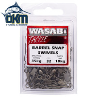 Wasabi 10KG Snap Swivels Economy Pack of 32 35kg breaking strain